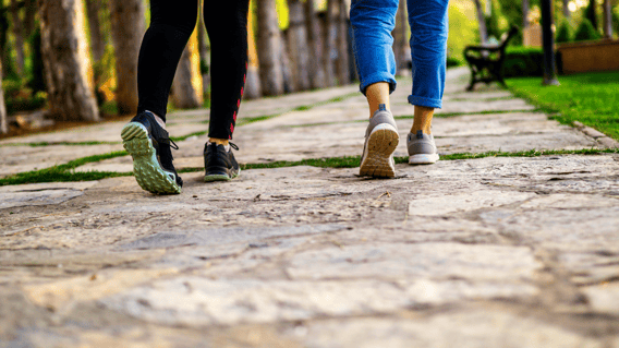 2 women walking