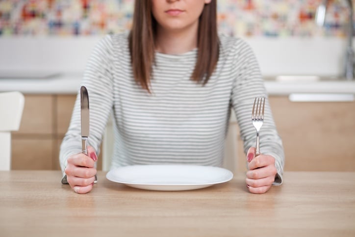 lady waiting for food